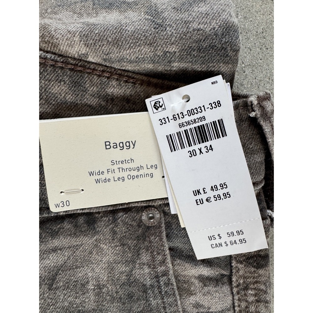 Hollister‎ Baggy Stretch Wide Fit Through Leg Men's Graphic Jeans Sz 30x34 NWT! - Picture 5 of 5